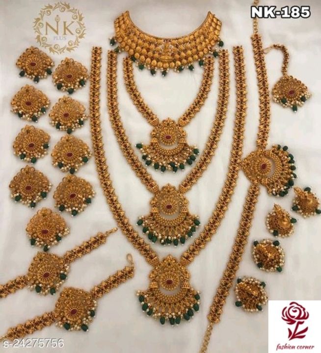 Post image I want 1 Pieces of Bridal jewellery set.
Chat with me only if you offer COD.
Below is the sample image of what I want.