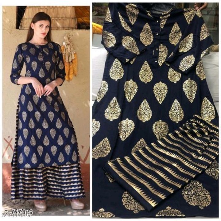 Printed kurta with plazo uploaded by business on 6/24/2021
