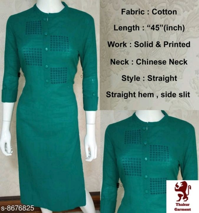 Women's Printed Cotton Kurtis uploaded by business on 6/24/2021