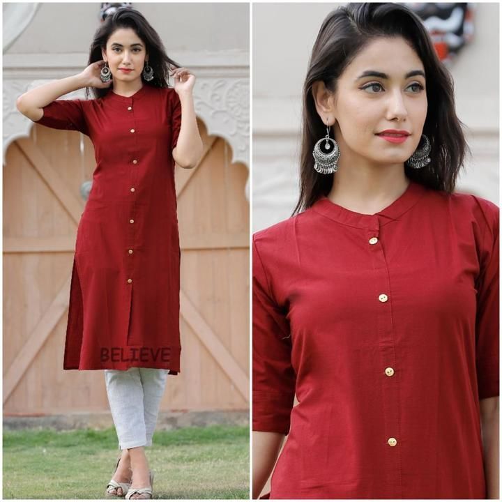 Cotton plain kurtis uploaded by business on 6/24/2021