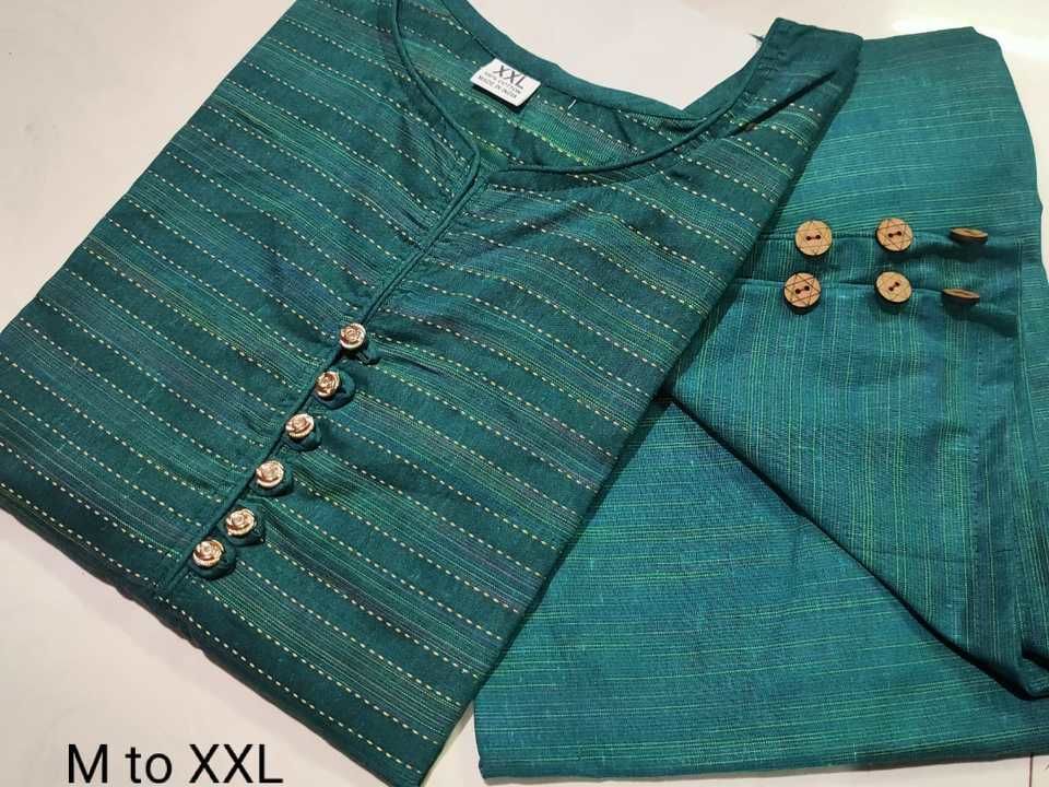 Khadi kurti pant uploaded by Unique Collections on 6/24/2021