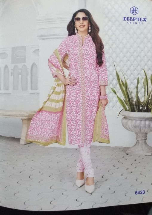 100% Cotton Deeptex suit, with Dupatta - Dress Material uploaded by Marjaan Collection on 6/24/2021