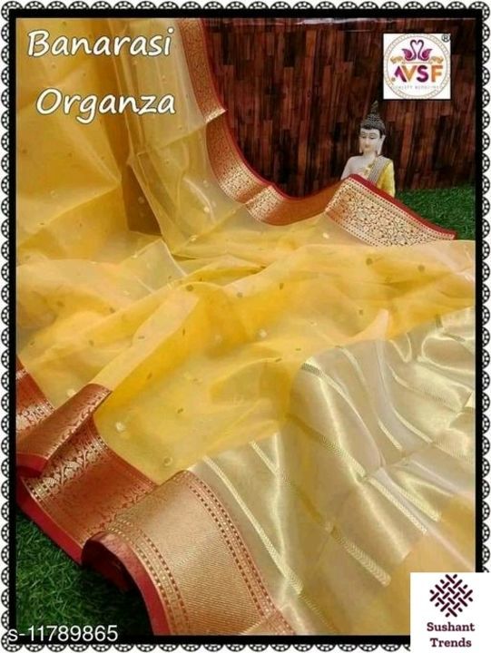 Organza silk sarees uploaded by business on 6/25/2021