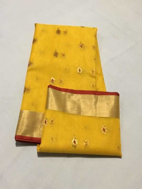 Fabric chanderi kataan silk saree  uploaded by Chanderi Handloom saree on 6/25/2021