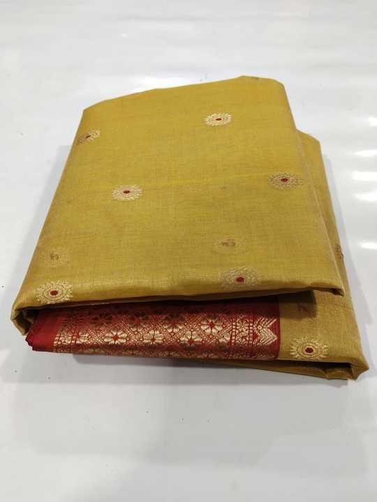 Beautiful fabric chanderi half tissue kataan silk saree all over Meena kari booties work with blous. uploaded by Chanderi Handloom saree on 6/25/2021