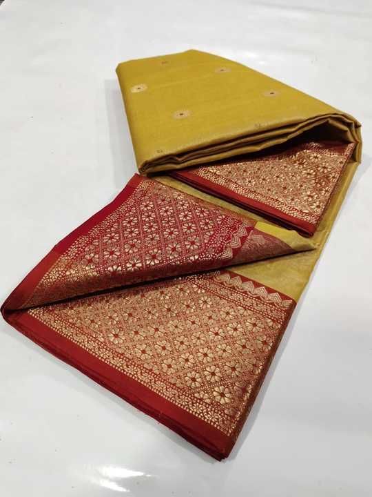 Beautiful fabric chanderi half tissue kataan silk saree all over Meena kari booties work with blous. uploaded by business on 6/25/2021