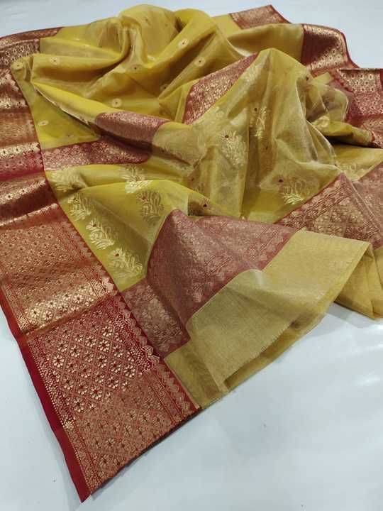Beautiful fabric chanderi half tissue kataan silk saree all over Meena kari booties work with blous. uploaded by business on 6/25/2021