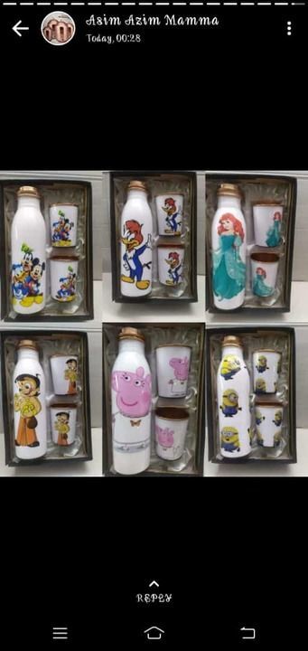 Kids Cartoon Bottle & Glass Set uploaded by business on 6/25/2021