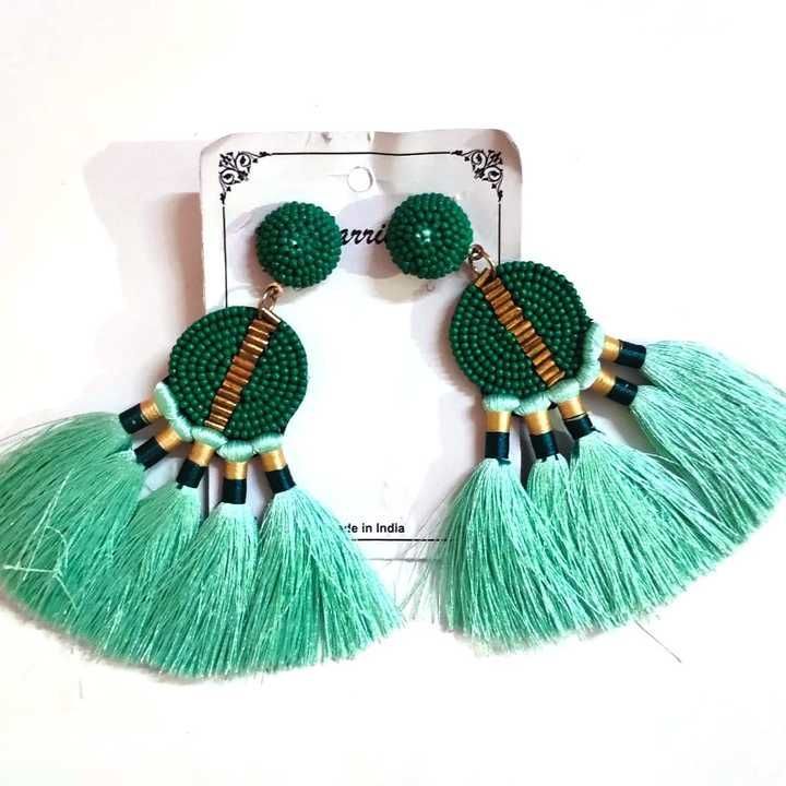 Handmade beaded tassel earrings uploaded by ASIAN HANDICRAFTS on 6/25/2021