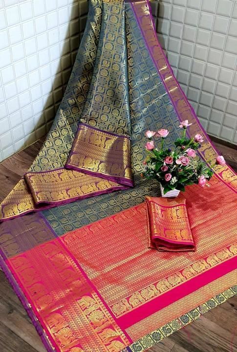 Kanchipuram weaving saree uploaded by Nakshriya's boutique on 6/26/2021