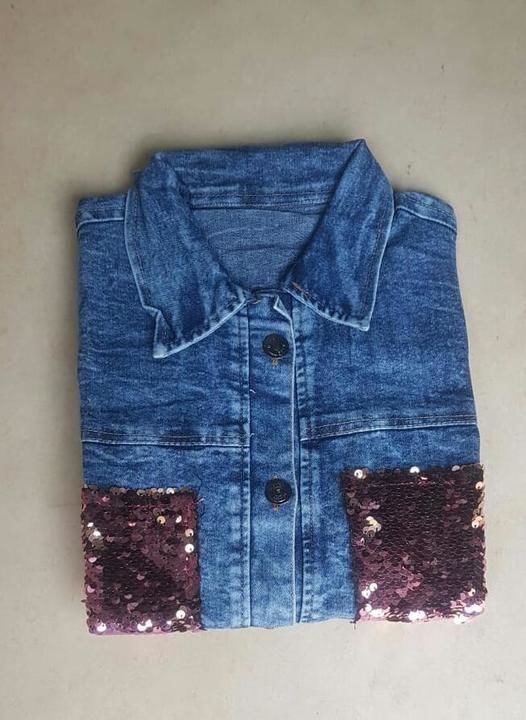 SOLID BLUE JACKET WITH SEQUINED POCKETS uploaded by Classy suits and dresses on 6/26/2021