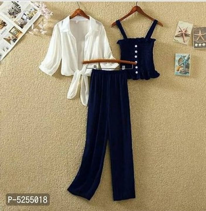 3 piece set _ Top trousers shrug uploaded by Singh's collections on 6/26/2021