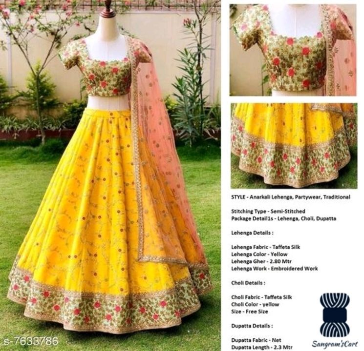 Catalog Name:*Kashvi Pretty Women Lehenga*
Lehenga Fabric: Taffeta Silk
Blouse Fabric: Gotta patti S uploaded by business on 6/27/2021