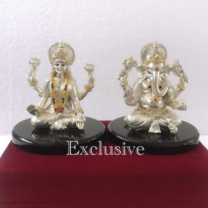 Silver Plated laxmi and ganesha uploaded by business on 6/27/2021