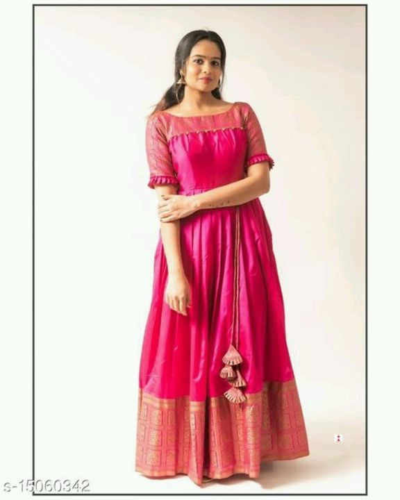 Anarkali gown with Banarasi silk uploaded by business on 6/27/2021