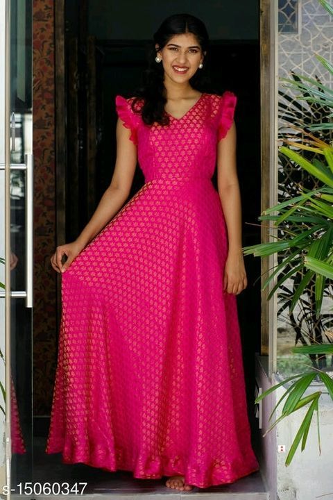 Anarkali gown with Banarasi silk uploaded by Shree Samarth collection on 6/27/2021