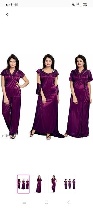 Post image I want 1 Pieces of Kisi ke asi nighty ha kya .. par ye rayon and satin me h mujhe asi cotton ya gorgett me chaiye .. .
Chat with me only if you offer COD.
Below are some sample images of what I want.