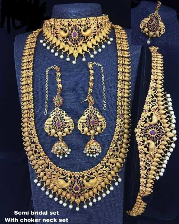 Semi Bridal set with choker neck Set uploaded by Mishra woman kurti store on 6/27/2021