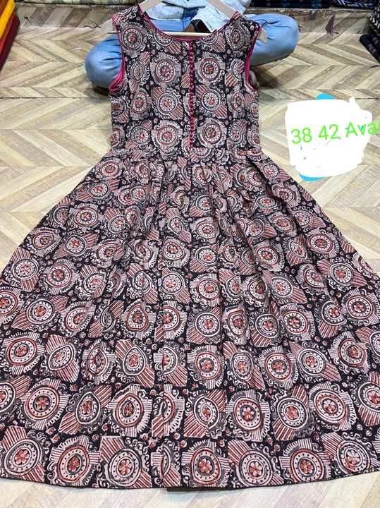 Handmade kalamkari black printed  All vegetable colours  cotton kurthy uploaded by business on 6/27/2021