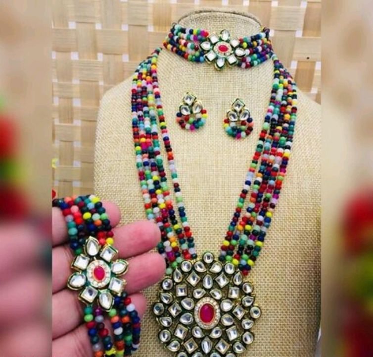 Long necklace with chokar and bracelet uploaded by business on 6/27/2021