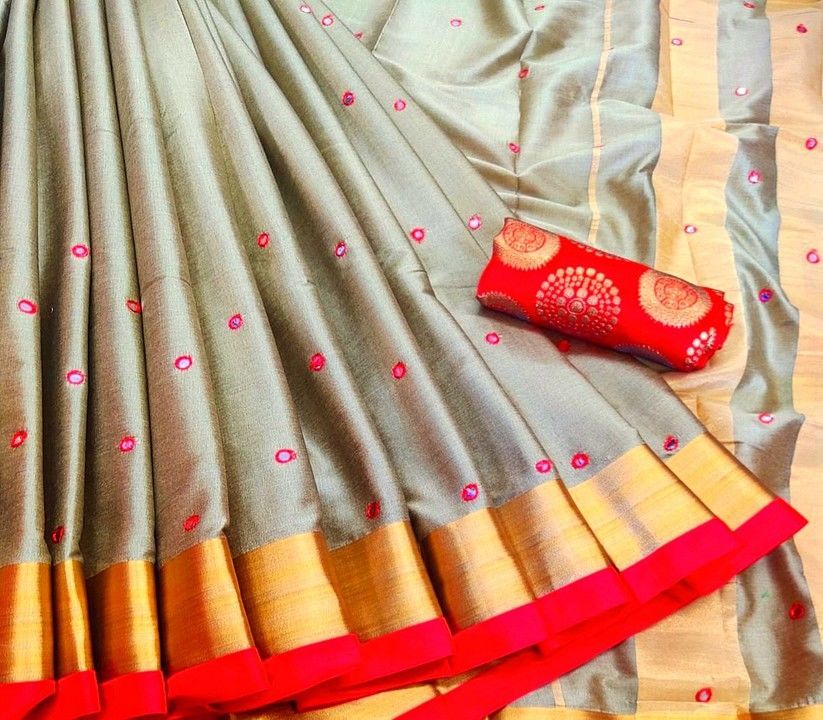 Post image *cotton silk saree*
*Only bulk quantity 
**Mix colour**With blouse pieceSingle packing *Polo packing*
Total quantity 2000/- 
Minimum quantity 500/- 

*market singal pic MRP* 800/- to 1200/- 

Prize only 250/- pr pis 
Louction *shidhant boutique drama dress* 
COD not available
Shipping extra