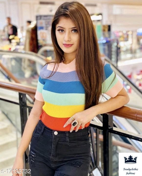 Rainbow ribbed top uploaded by business on 6/28/2021