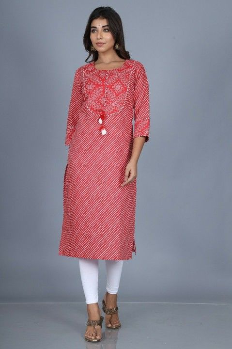  Cotton Leheriya Kurti uploaded by Swasti Clothing on 6/28/2021