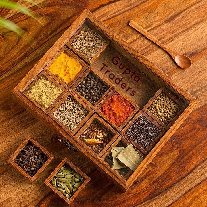 Wooden Masala/Spice Box (12 compartments) uploaded by business on 8/17/2020