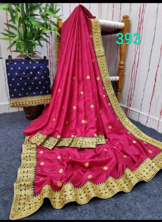 Women's Whine Color Rangoli Silk saree uploaded by NIK SHOPS on 6/28/2021