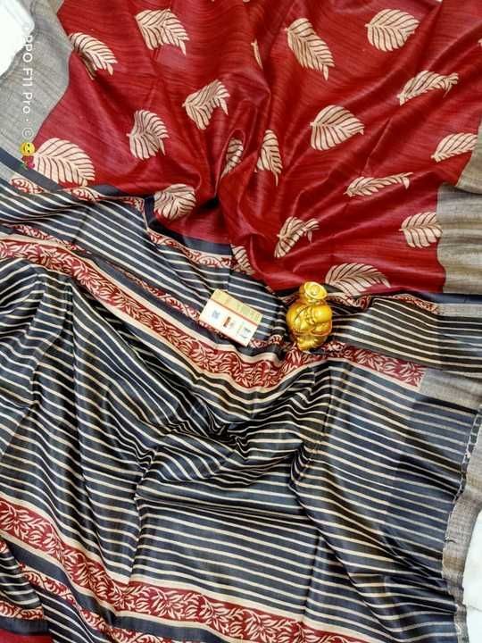 Ghicha Tussar Block Print saree uploaded by Exclusive Collection  on 6/29/2021