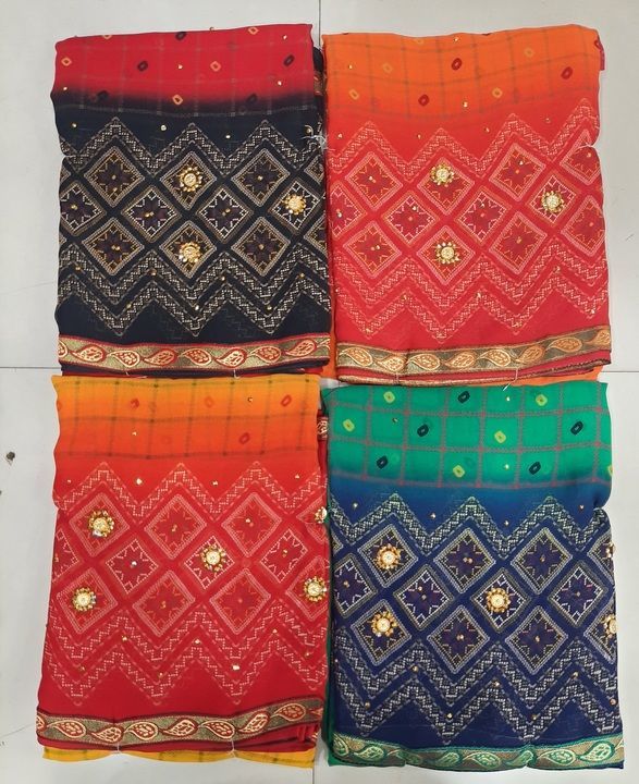 Weightless Print Diamond Border Saree uploaded by business on 6/29/2021