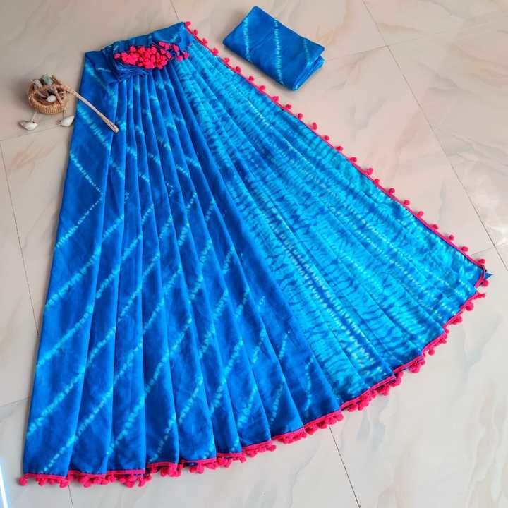 Cotton saree with pom pom uploaded by business on 6/30/2021