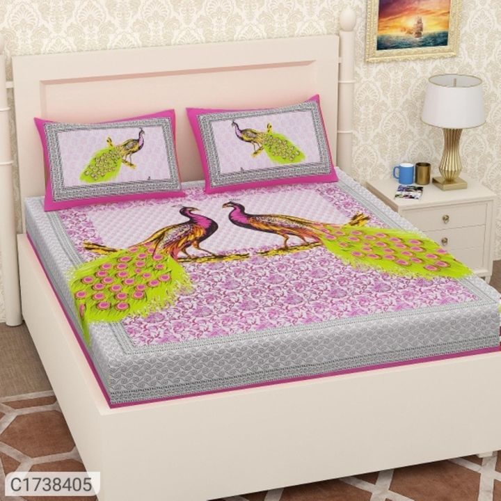 Cotton printed double bedsheets uploaded by business on 6/30/2021