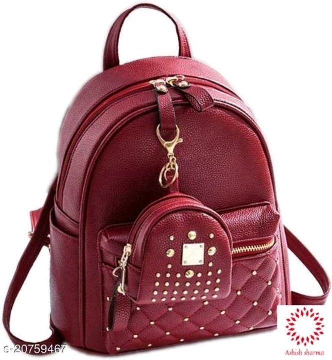 Post image Price  ₹459Graceful Alluring Women Backpacks
Catalog Name:*Graceful Alluring Women Backpacks*Material: PUNo. of Compartments: 3Pattern: SolidMultipack: 1Sizes: Free Size (Length Size: 11.5 in, Width Size: 10.5 in)  Size: 11.5 in, Width Size: 10.5 in) Dispatch: 1 Day