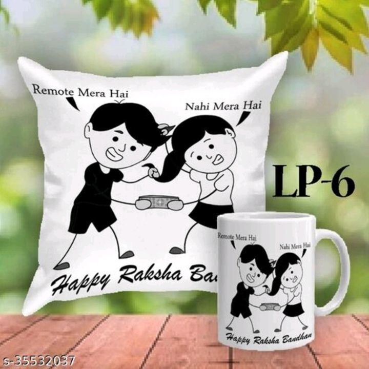M.K Enterprises cushion Cover 16"x16" with Filler & Coffee Mug -  Both Same  Digital Printed
Fabric: uploaded by B blushed cosmetic on 6/30/2021