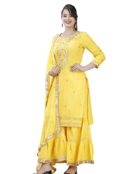 *Women's Solid Daily Wear Kurta Set with Sharara* uploaded by business on 6/30/2021