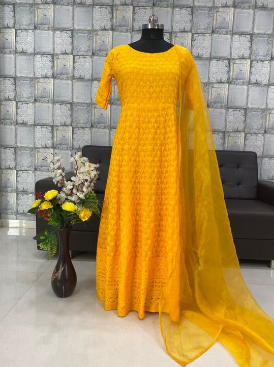 Gown with dupatta  uploaded by business on 6/30/2021