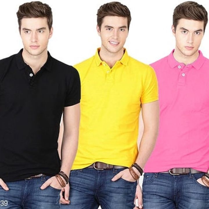 Ansh Fashion Wear Polo Neck Plain T-shirt - Pack of 3 uploaded by Shopping centre on 6/30/2021