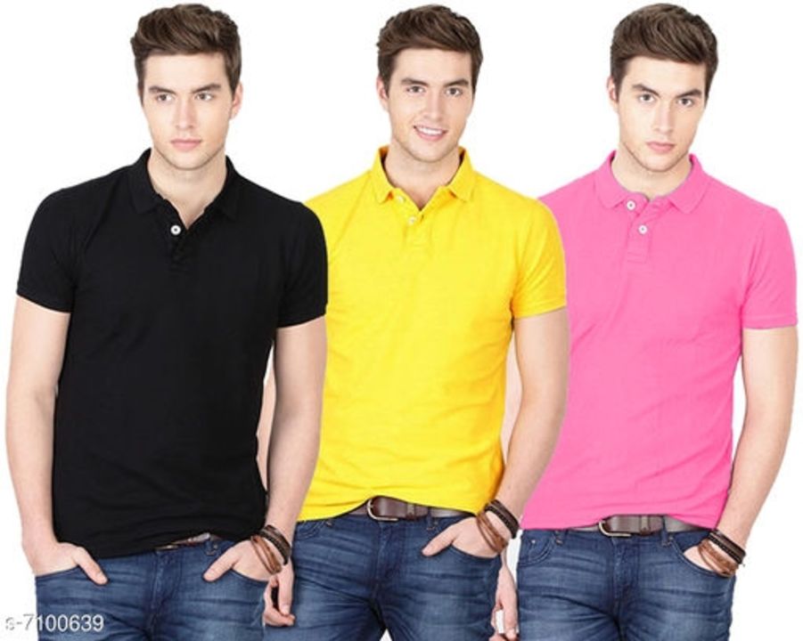 Ansh Fashion Wear Polo Neck Plain T-shirt - Pack of 3 uploaded by business on 6/30/2021