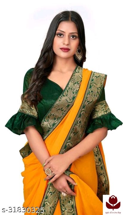 Women Georgett fency lace  border saree uploaded by ANJAL on 7/1/2021