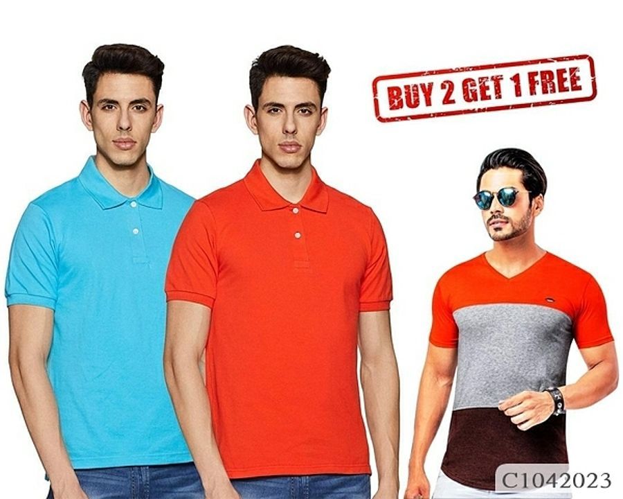 Buy 2 Get 1 Free Cotton Mens T-shirt uploaded by Online Meri Dukaan - Website  on 8/18/2020