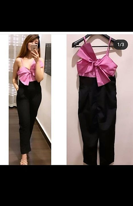 *Bow. Jumpsuit ₹650*
New color added
Fabric Toko 

Ship extr
Book Now uploaded by business on 8/18/2020