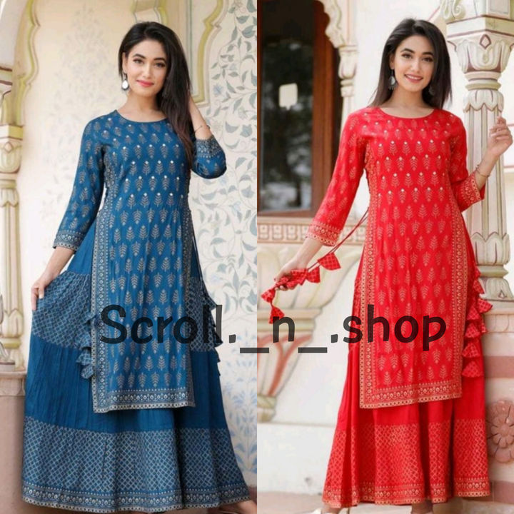 Kurti with skirt😍 uploaded by Scroll._n_.shop on 7/2/2021