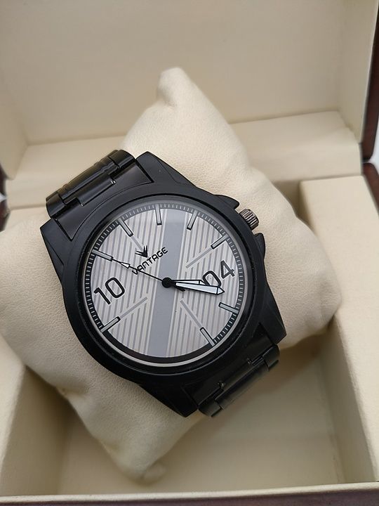 Vantage Mens Black Matt Steel Watch with 6month machine warranty come with brand box uploaded by Prathana Distributors on 8/18/2020