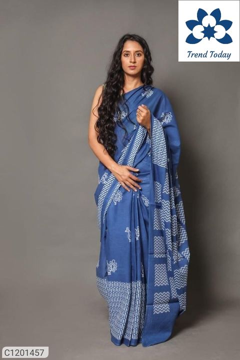 Affordable Mulmul Cotton Jaipuri Print Saree uploaded by business on 7/2/2021