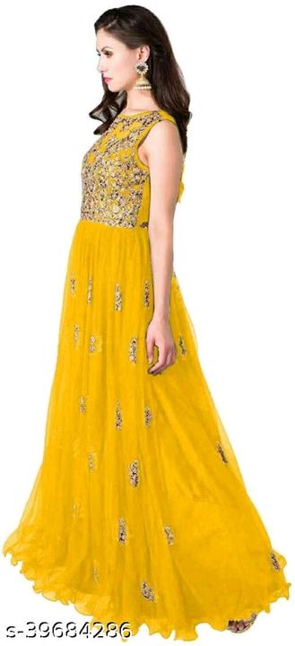 Net embroidery Anarkali gown uploaded by Trends on 7/3/2021