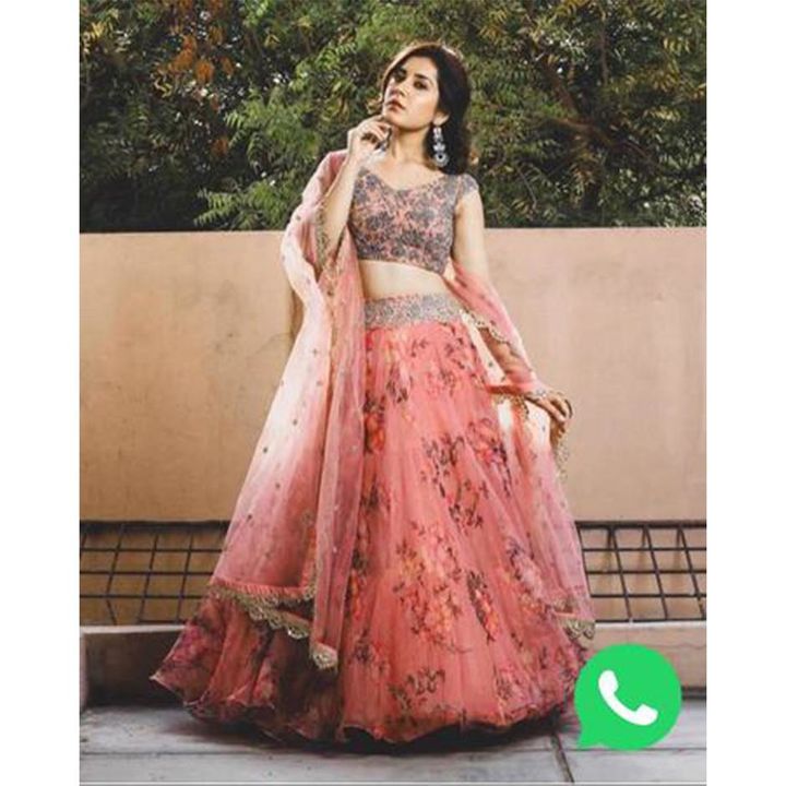 Pink Colored Partywear Designer Embroidered Net with silk Lehenga Choli LC 276 uploaded by business on 7/3/2021