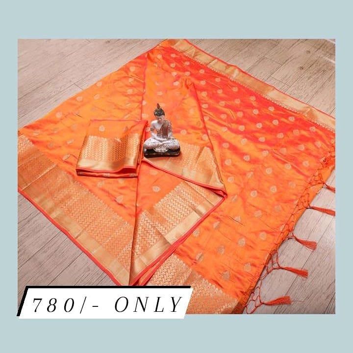Orange saree uploaded by business on 7/3/2021