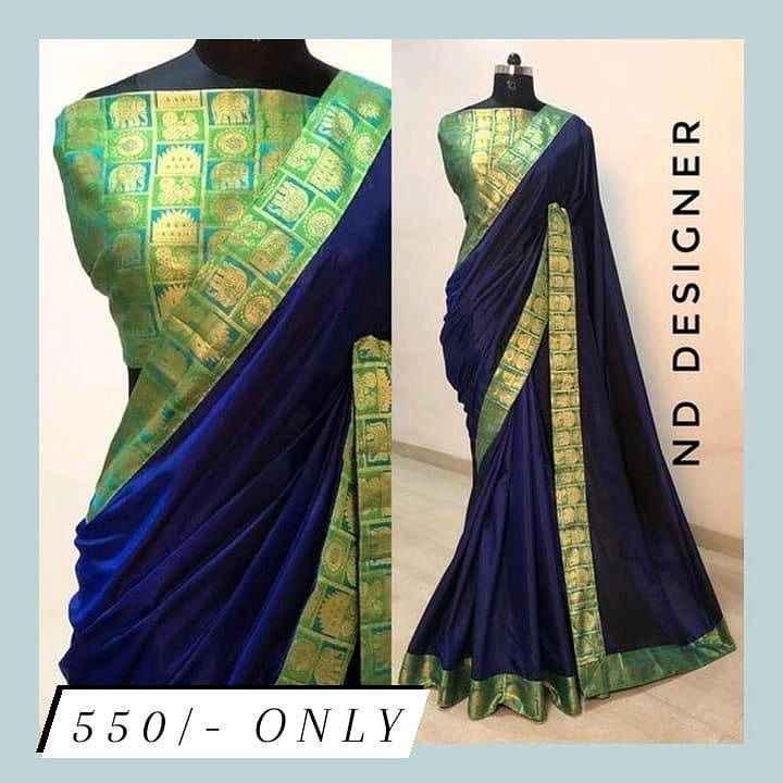 Blue with green saree uploaded by business on 7/3/2021