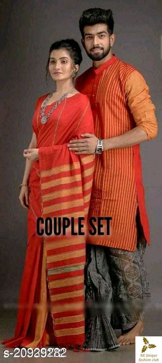 Couple set saree with men's kurta uploaded by business on 7/3/2021